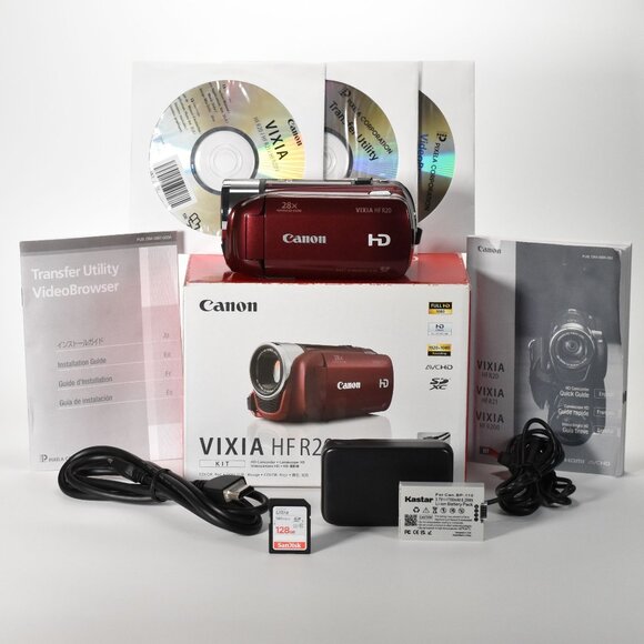 Canon VIXIA HF R20 Flash Memory Camcorder HD Video 28x Zoom 128GB SD Card MINT - Picture 1 of 15